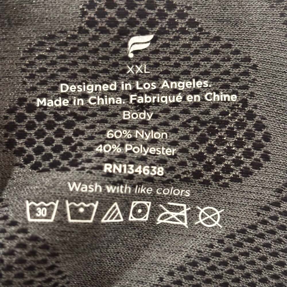 Fabletics Men's The Training Day Tee XXL Black Patterned Athletic Shirt - Picture 8 of 8